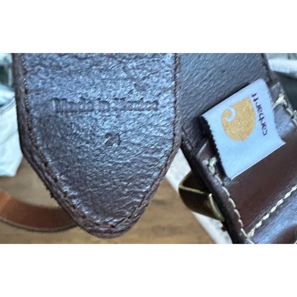 Carhartt Boys 2200 Genuine Leather Belt Brown Size 24 Outdoor Work Classic